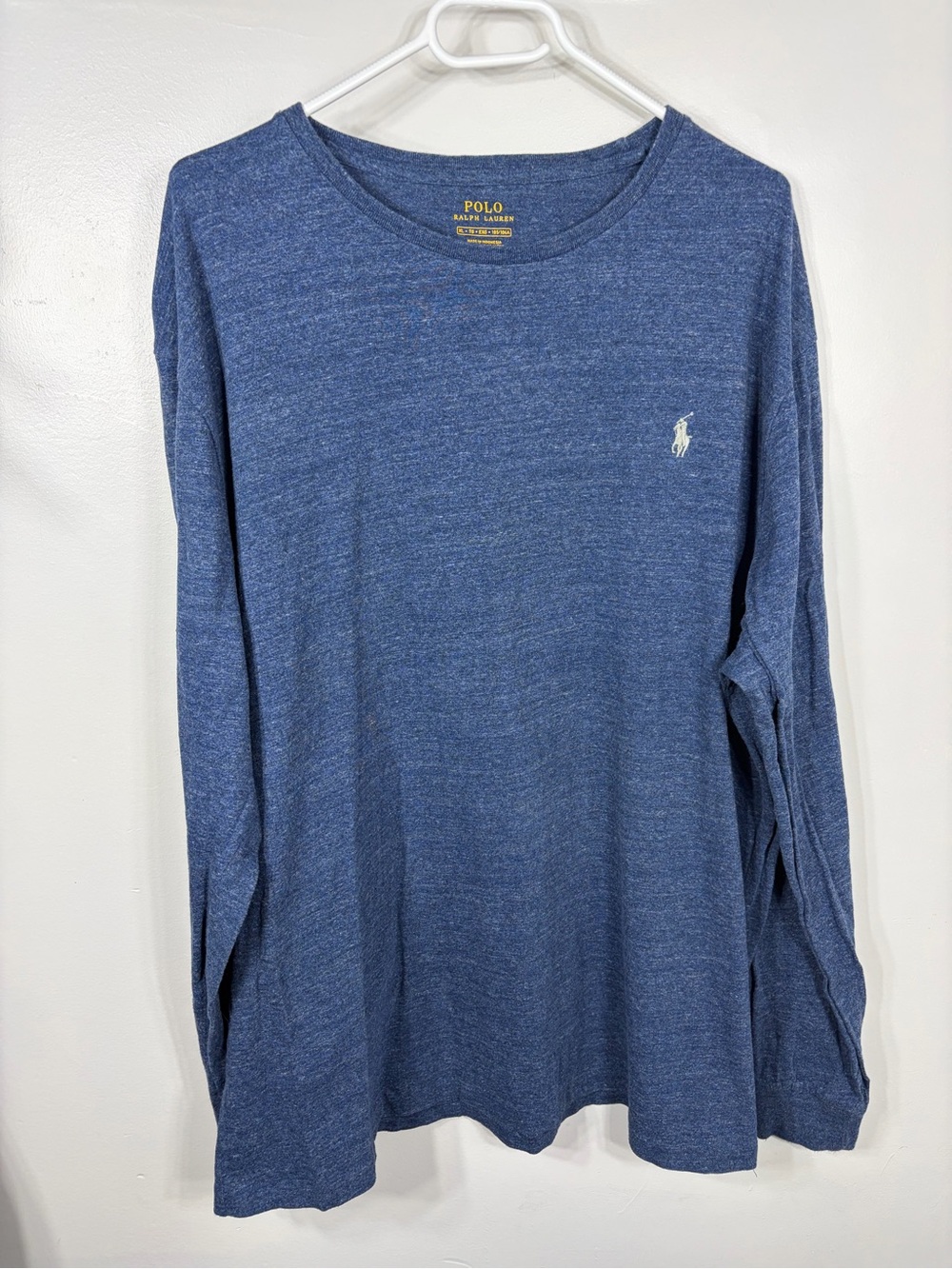 Polo Ralph Lauren Men’s‎ XL Heather Blue Long Sleeve Crew Neck Pony Logo Shirt